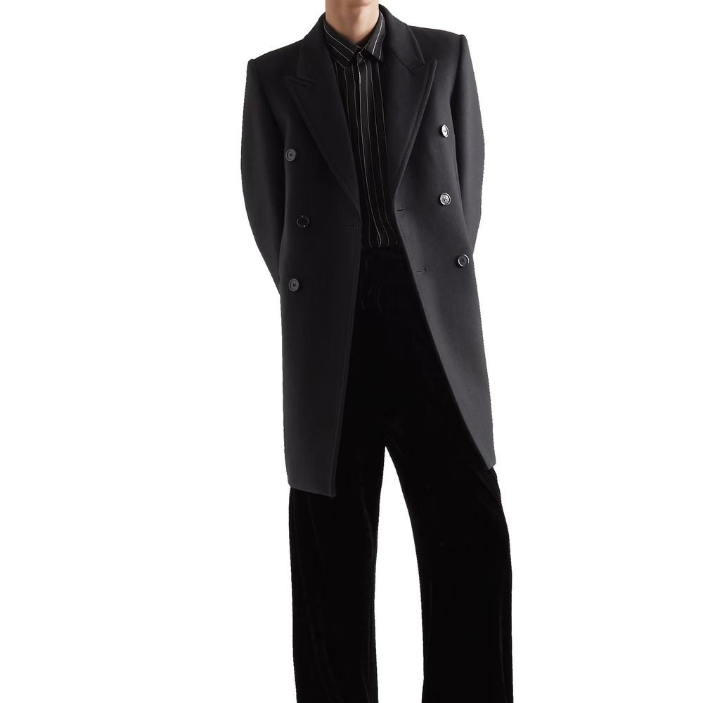 Black Wool Coat Saint Laurent