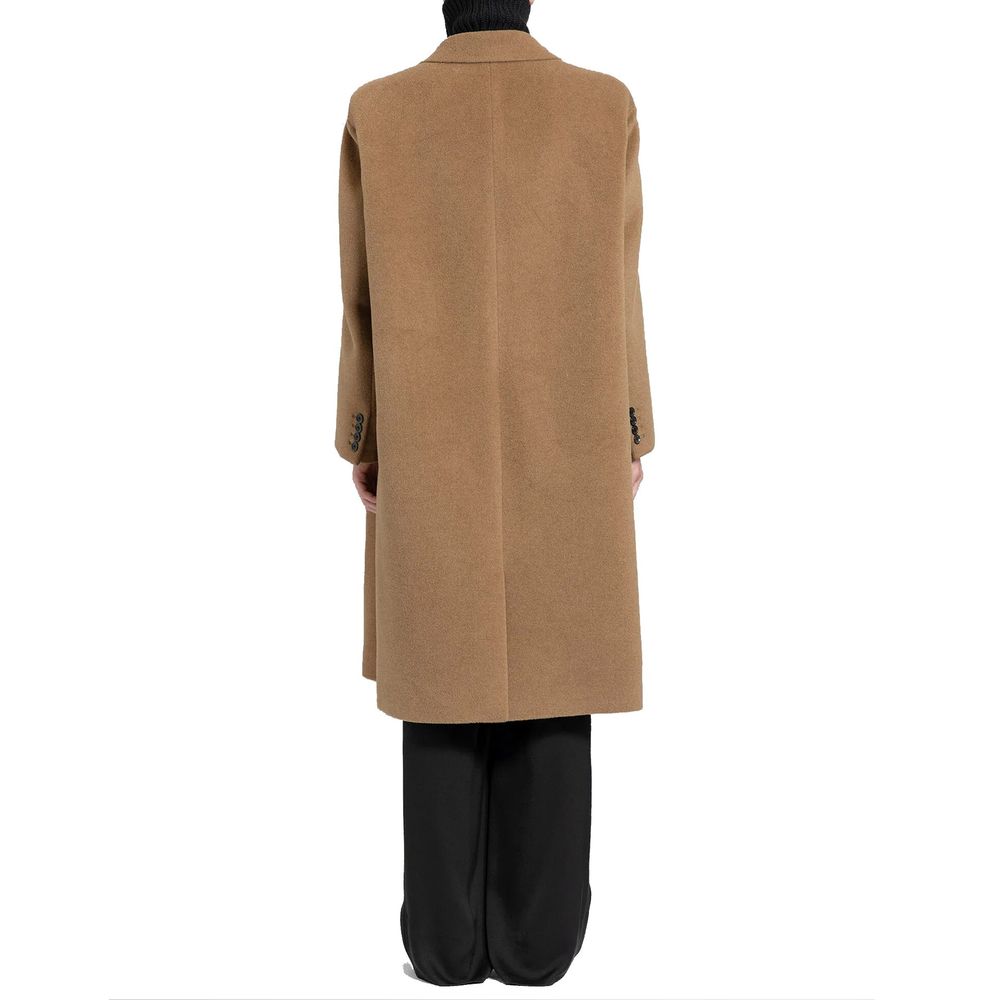 Brown Wool Coat Saint Laurent