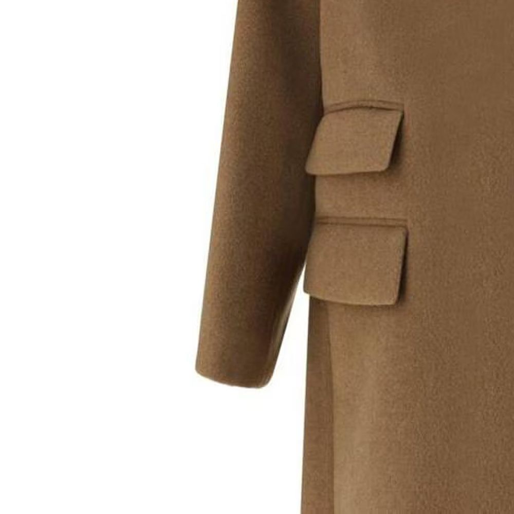 Brown Wool Coat Saint Laurent