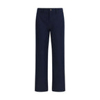 Blue Cotton Chino Pants Burberry