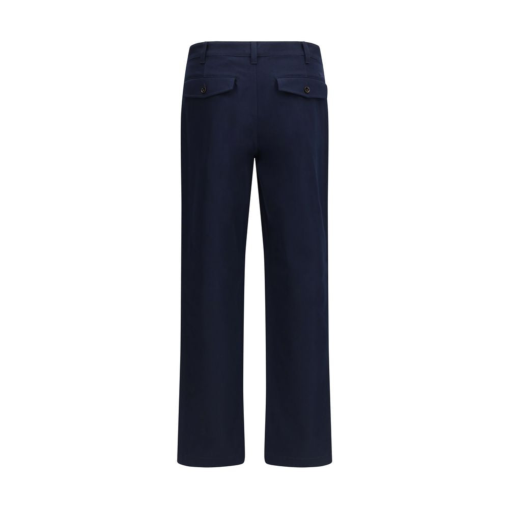 Blue Cotton Chino Pants Burberry
