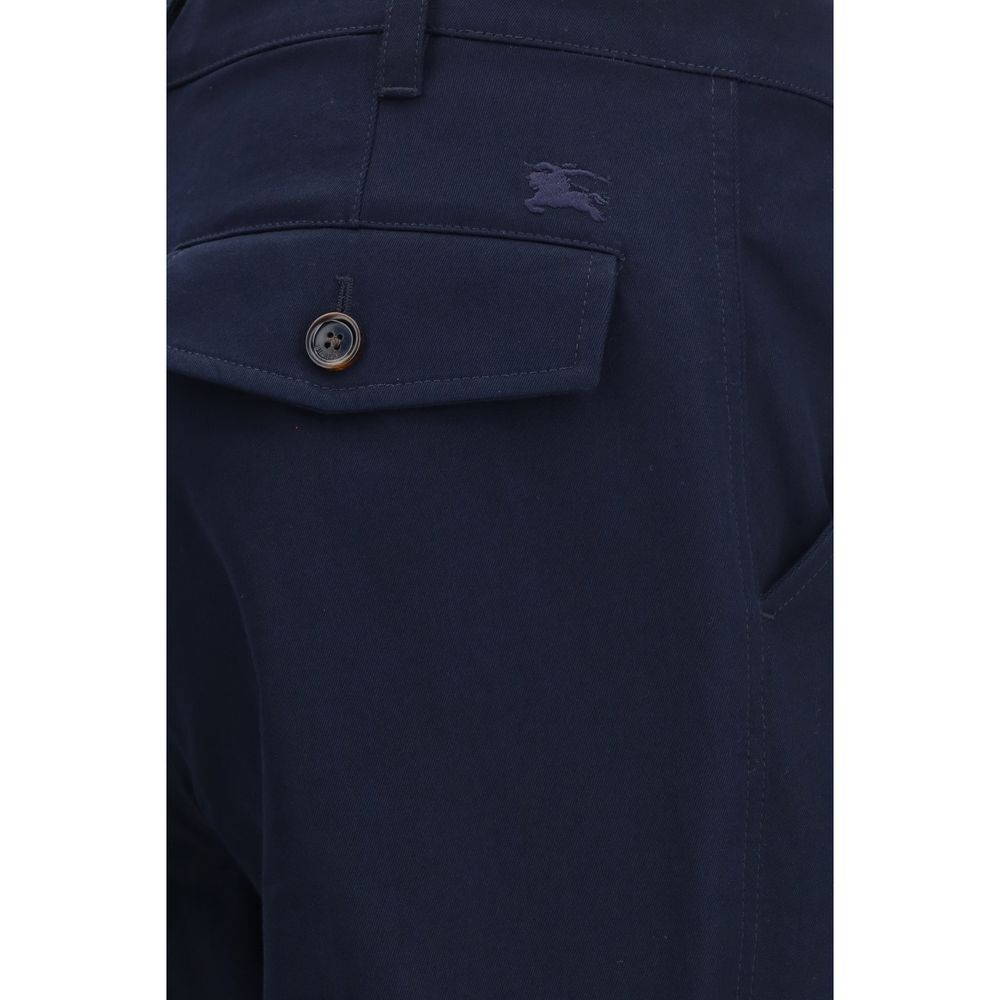 Blue Cotton Chino Pants Burberry