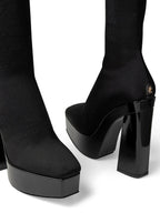 Black Fabric Over The Knee Jimmy Choo