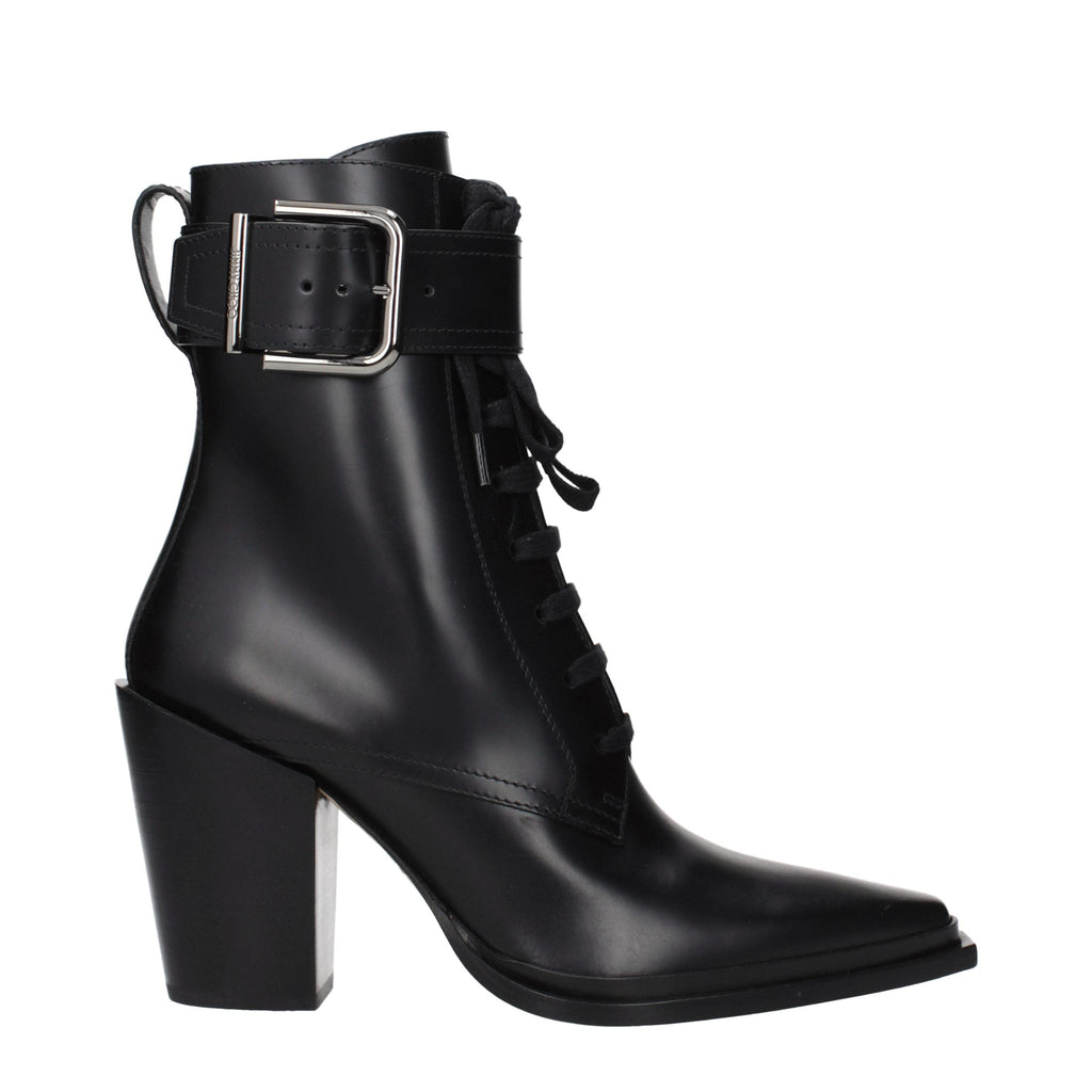 Black Leather Ankle Boots Jimmy Choo