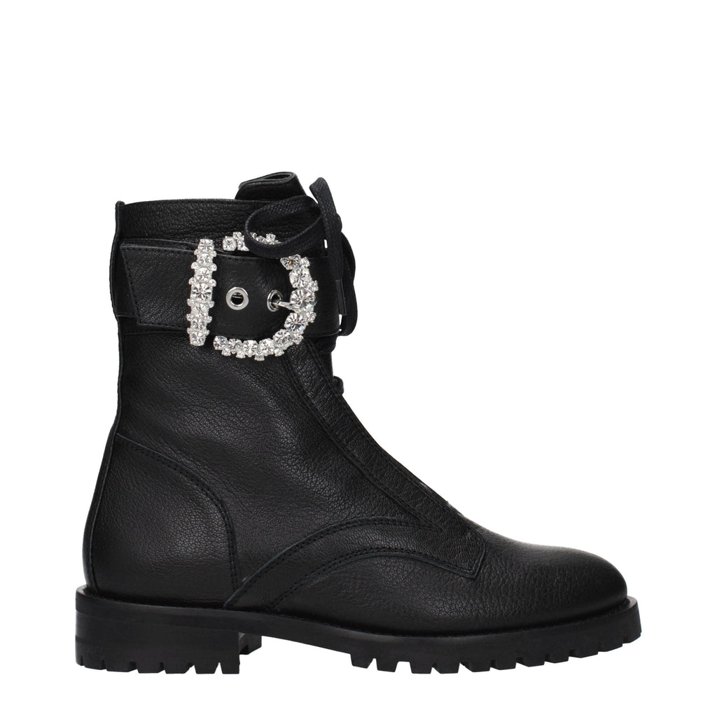 Black Leather Ankle Boots Jimmy Choo