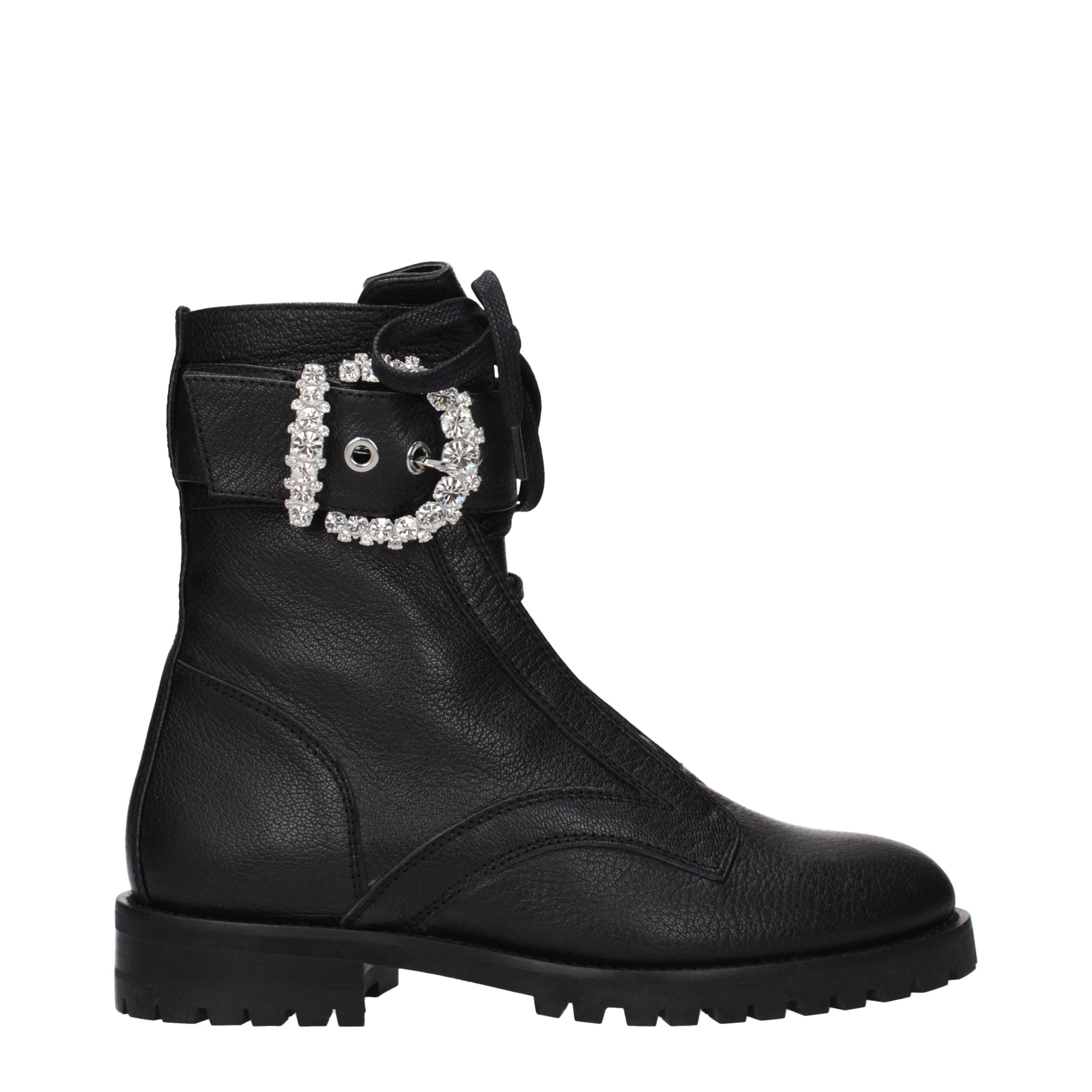 Black Leather Ankle Boots Jimmy Choo