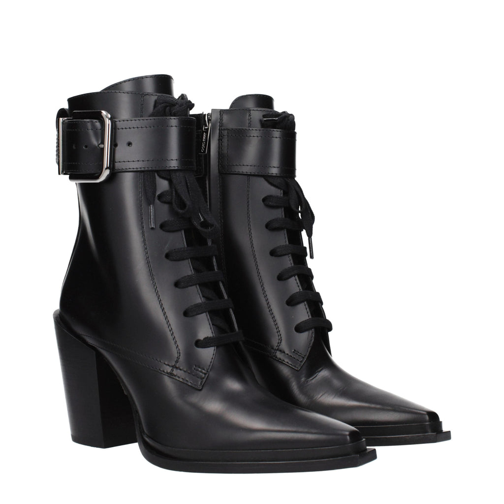 Black Leather Ankle Boots Jimmy Choo