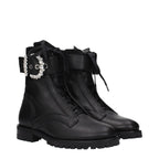 Black Leather Ankle Boots Jimmy Choo