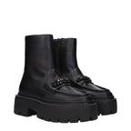 Black Leather Ankle Boots