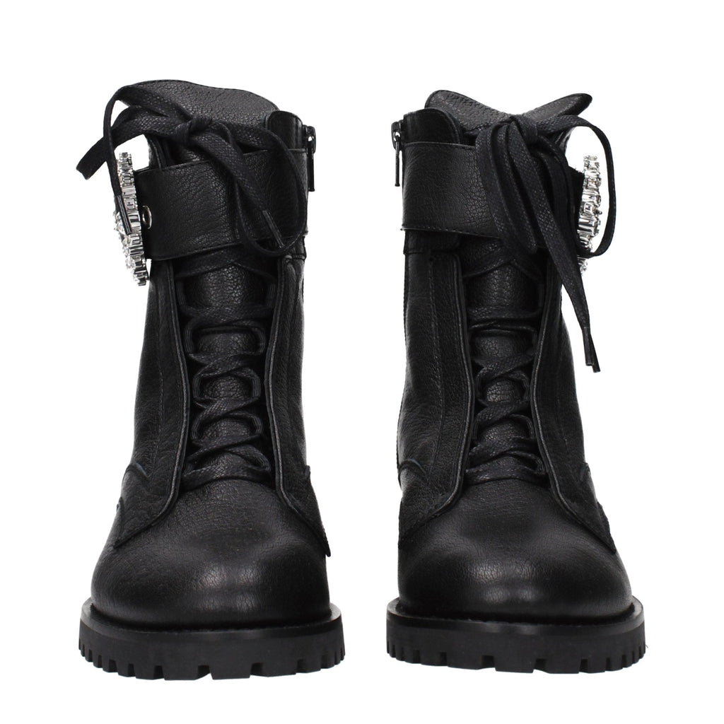 Black Leather Ankle Boots Jimmy Choo
