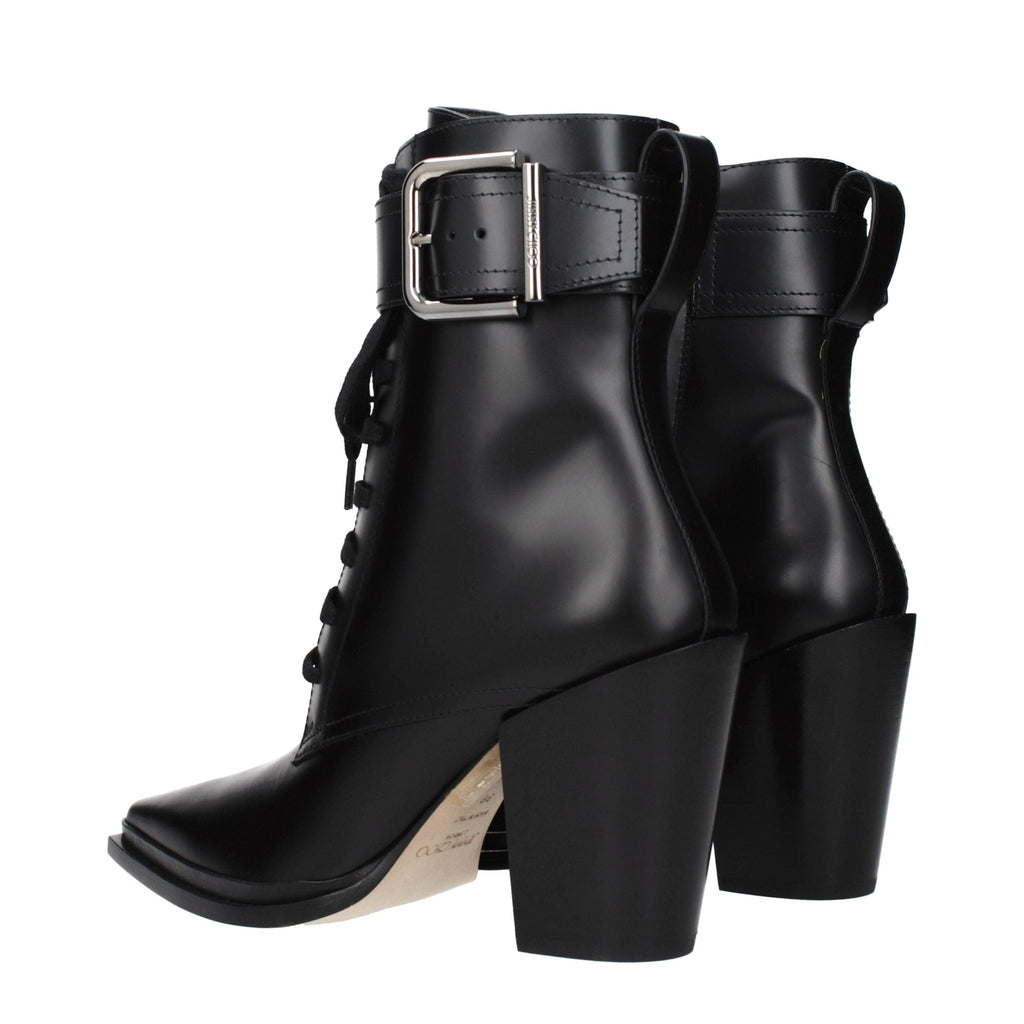 Black Leather Ankle Boots Jimmy Choo