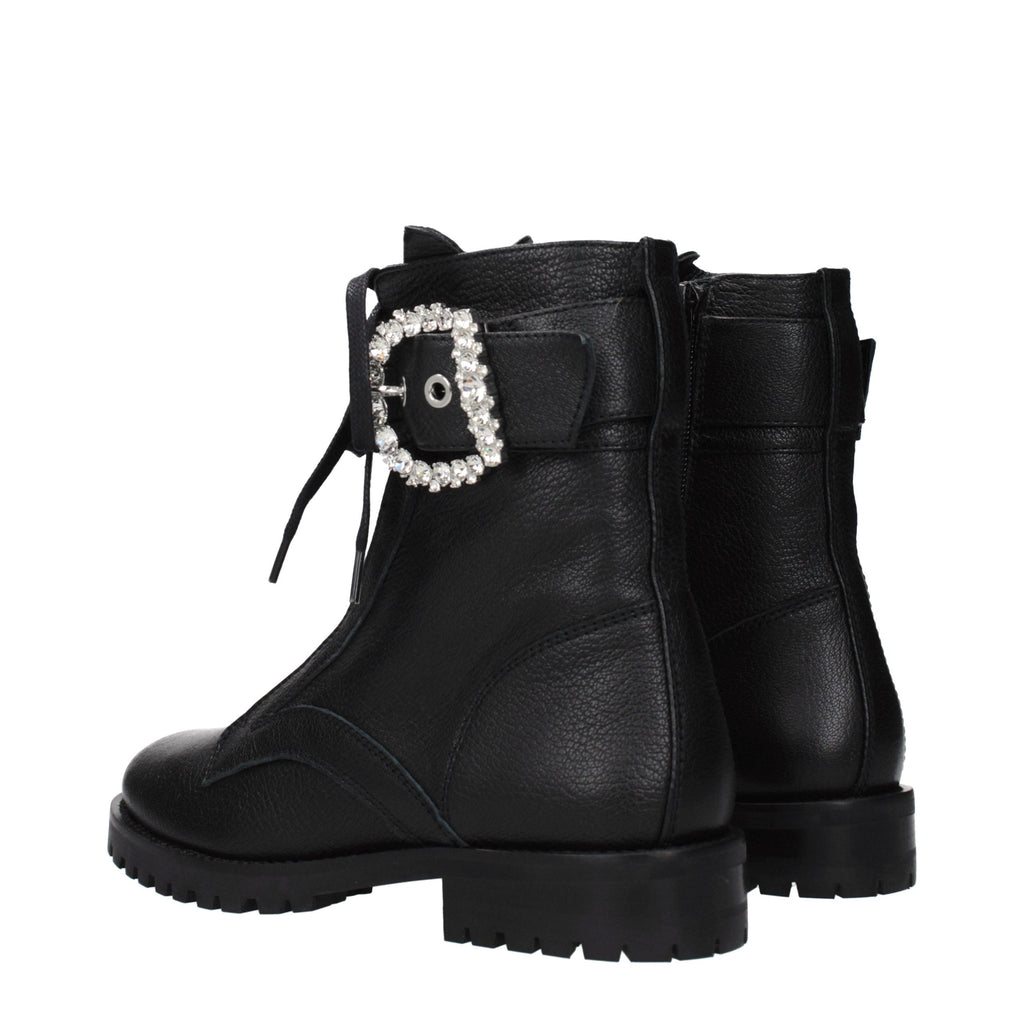 Black Leather Ankle Boots Jimmy Choo