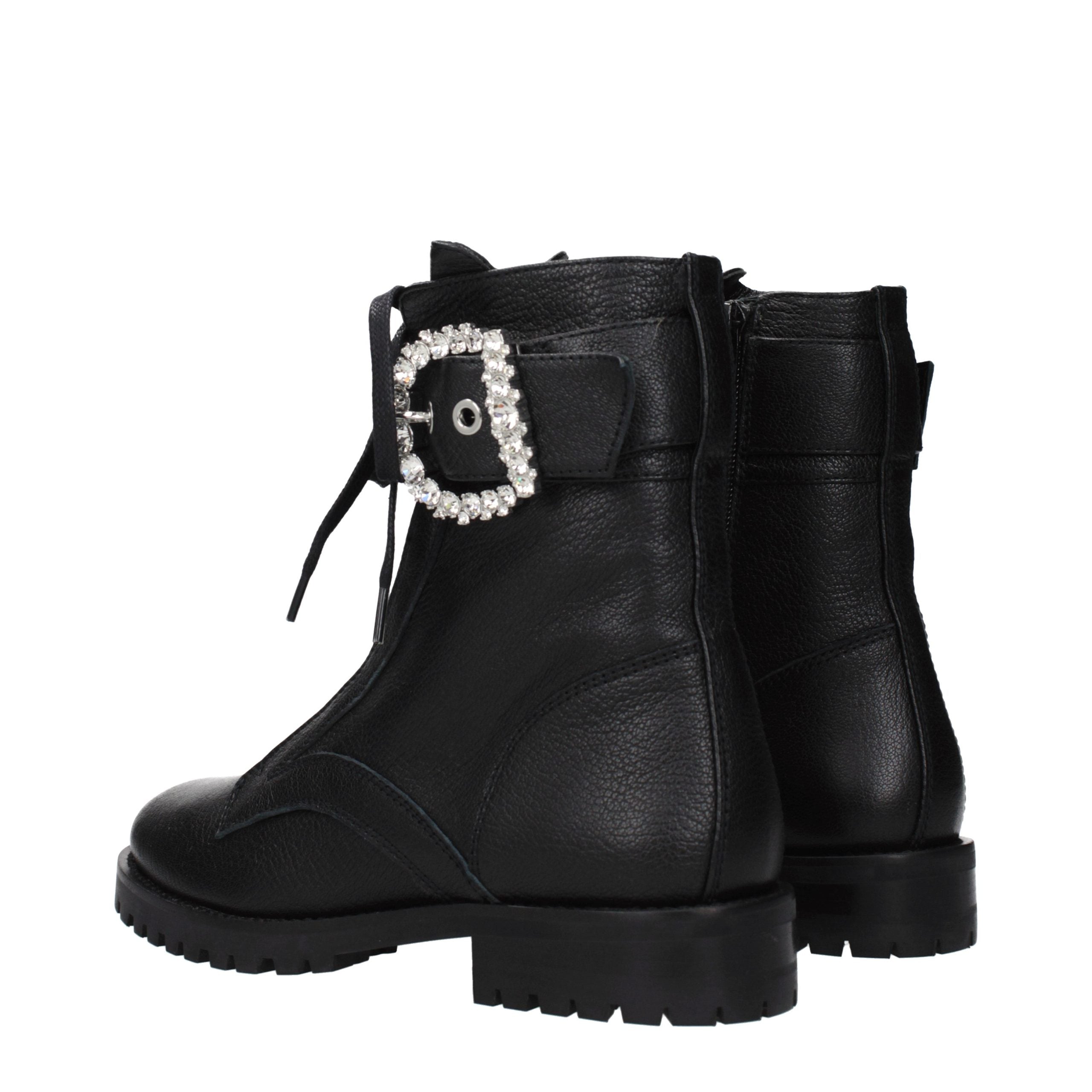 Black Leather Ankle Boots Jimmy Choo