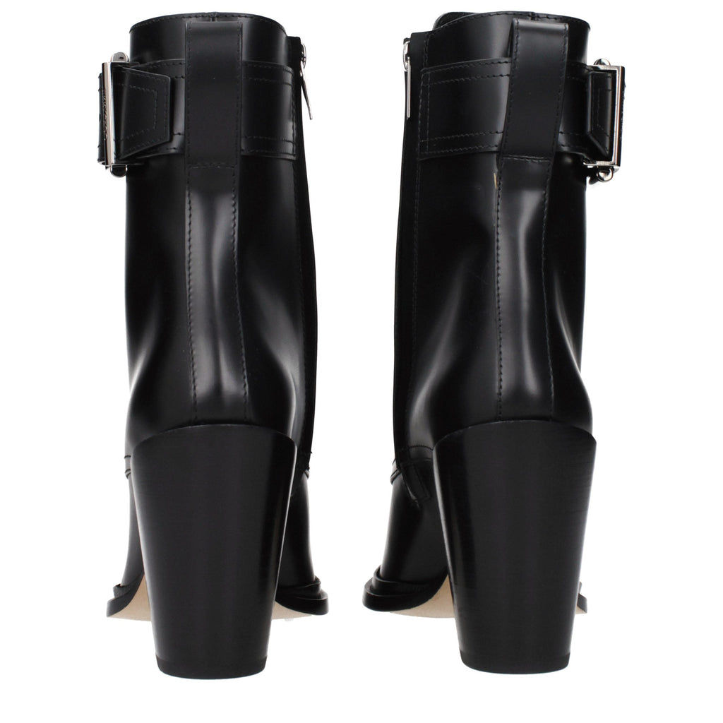 Black Leather Ankle Boots Jimmy Choo