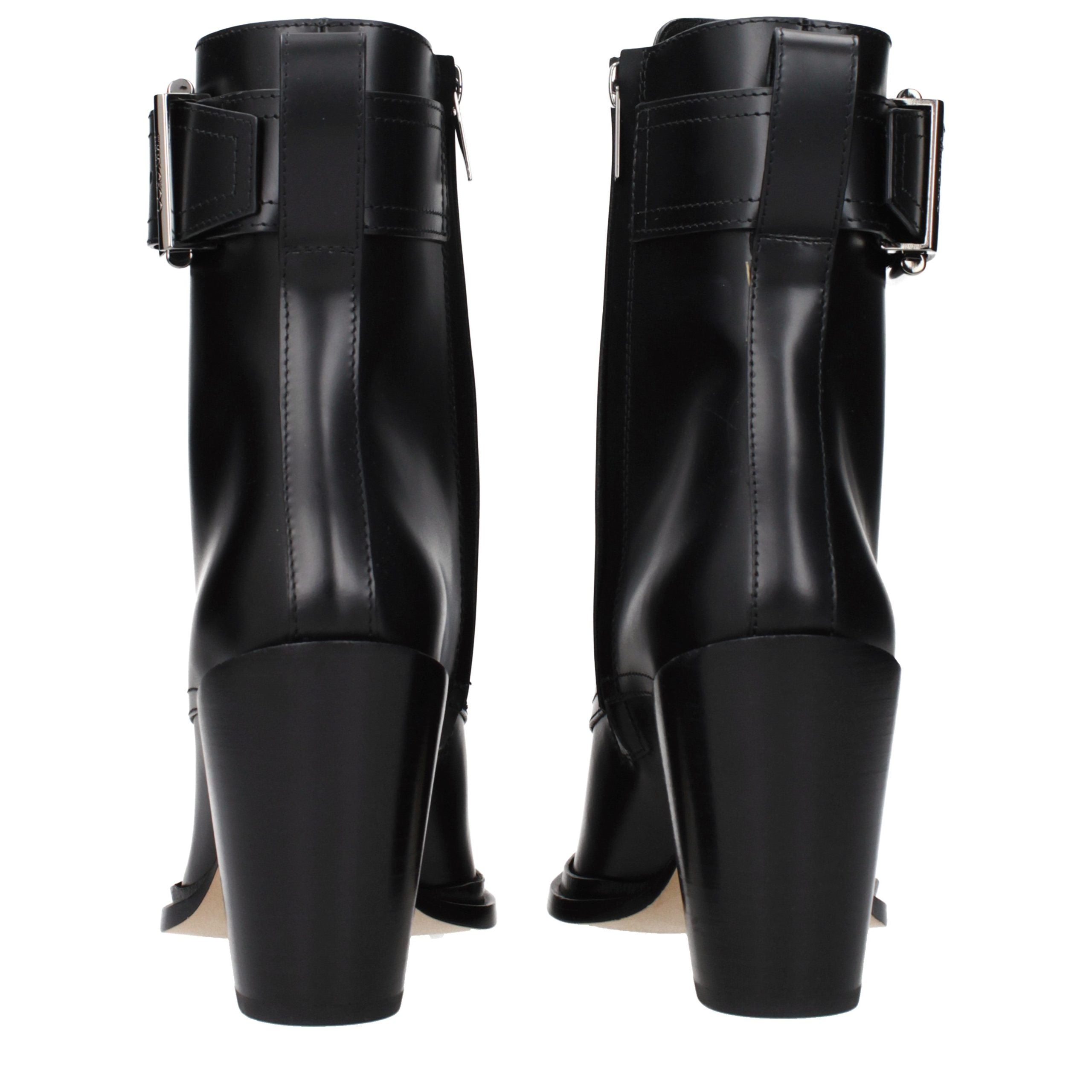 Black Leather Ankle Boots Jimmy Choo