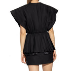 Black Wool Casual Dress