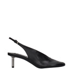 Black Leather High Heel Pumps