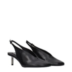 Black Leather High Heel Pumps