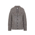 Gray Alpaca Leather Cardigan