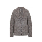 Gray Alpaca Leather Cardigan