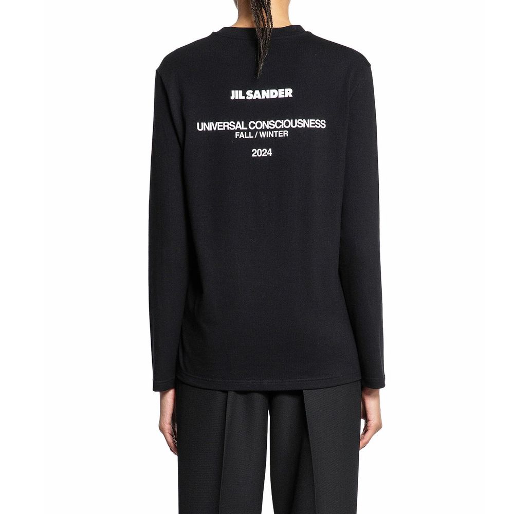 Black Cotton Long Sleeve T-Shirt