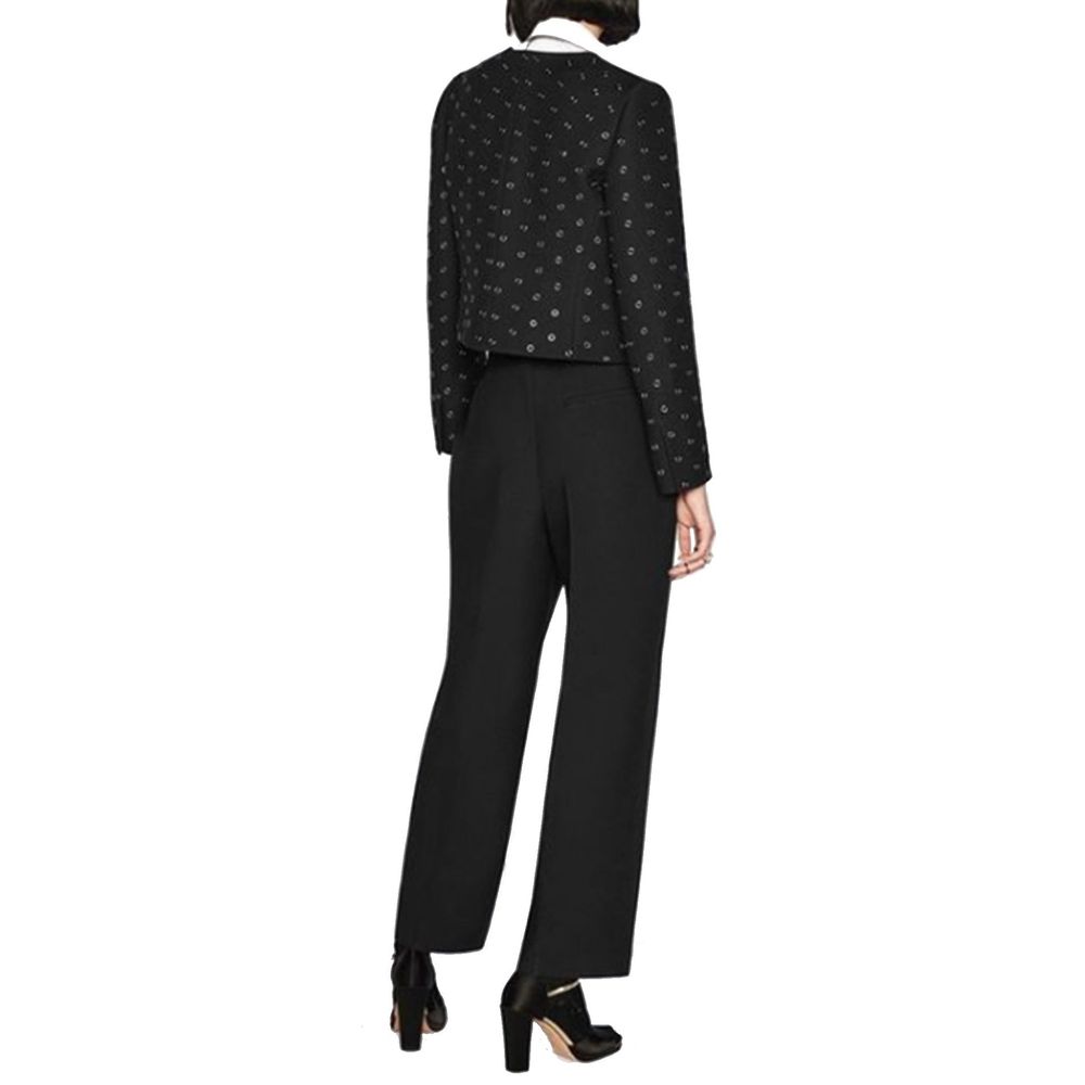 Black Wool Casual Pants