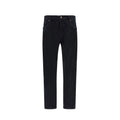 Black Cotton Straight-Leg Jeans