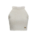 White Viscose Sleeveles T-Shirt