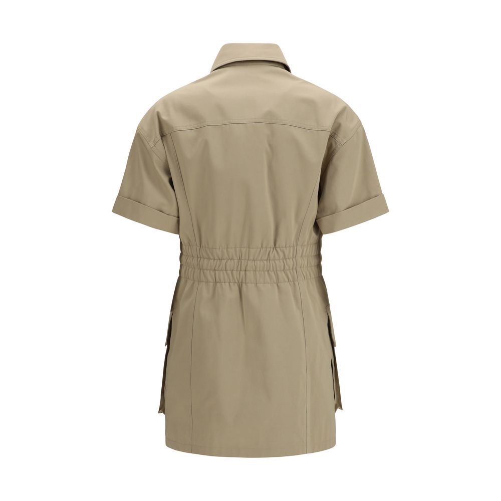 Beige Cotton Casual Dress