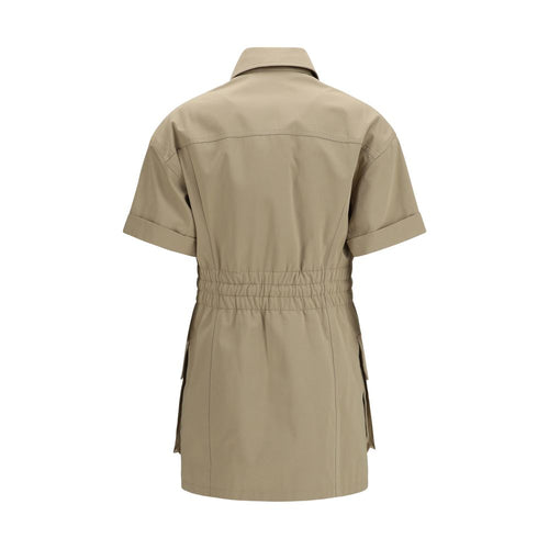 Beige Cotton Casual Dress