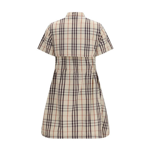 Beige Cotton Casual Dress