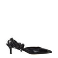 Black Leather High Heel Pumps