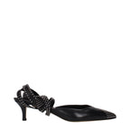 Black Leather High Heel Pumps