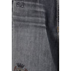 Gray Cotton Relaxed Fit Jeans