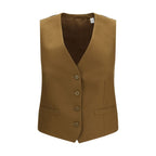 Brown Wool Oves Aries Sleeveless Jacket