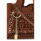Brown Raffia Shoulder Bag