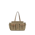 Bicolor Cotton Shoulder Bag