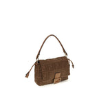 Brown Raffia Shoulder Bag