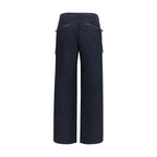 Blue Polyamide Cargo Pants