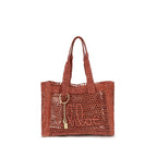 Brown Raffia Shoulder Bag