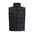 Black Recycled Polyamide Sleeveless Jacket