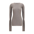 Gray Viscose Long Sleeve T-Shirt