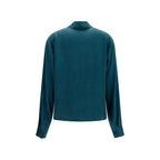Blue Silk Dress Shirt