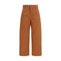Orange Cotton Casual Pants