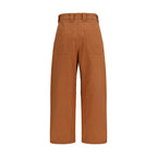 Orange Cotton Casual Pants