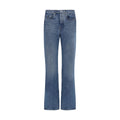 Blue Cotton Straight-Leg Jeans