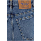 Blue Cotton Straight-Leg Jeans
