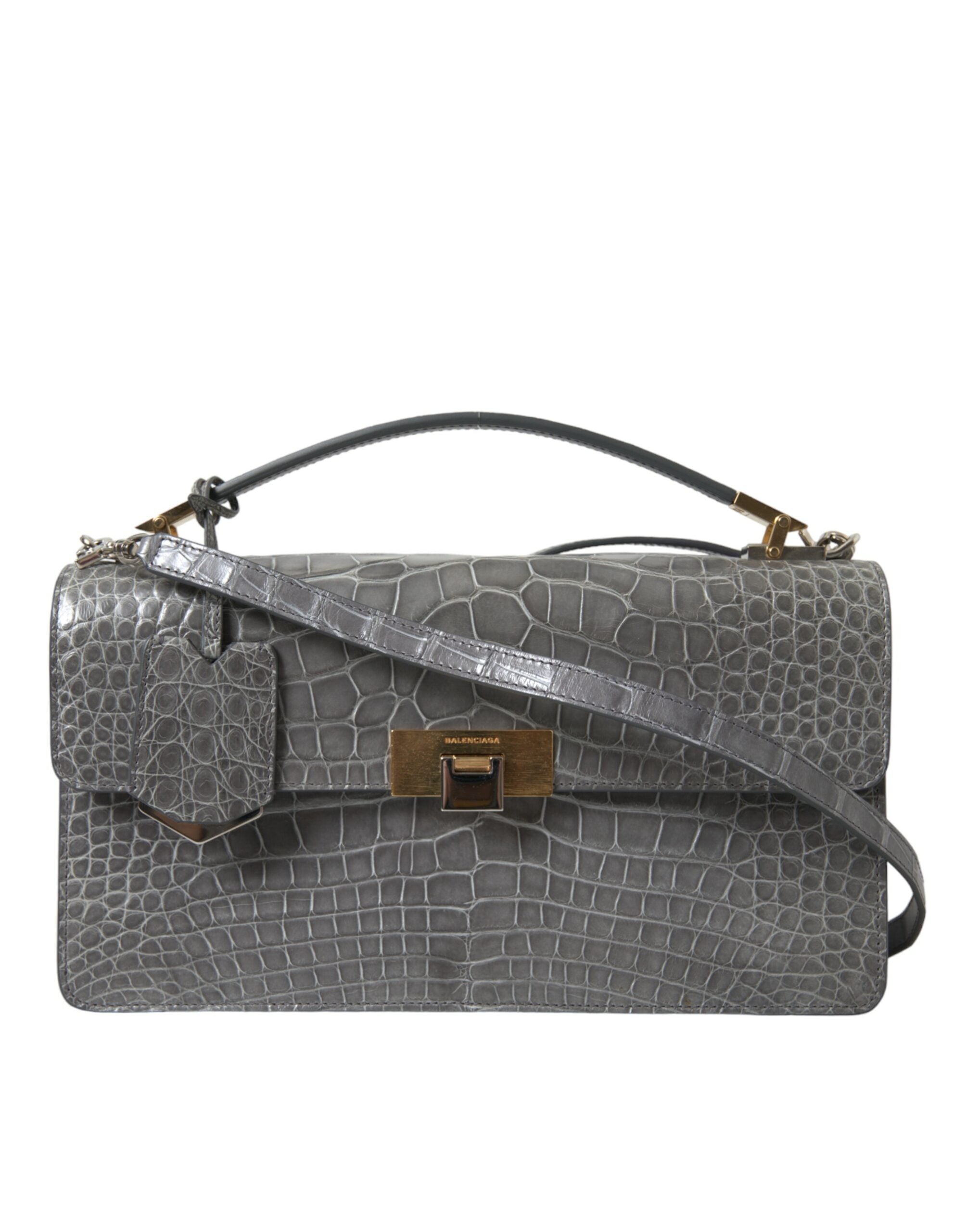 Gray Exotic Leather Medium Shoulder Hand Purse Bag Balenciaga