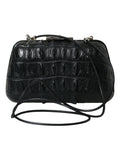 Black Exotic Skin Leather Shoulder Crossbody Box Clutch Bag Balenciaga