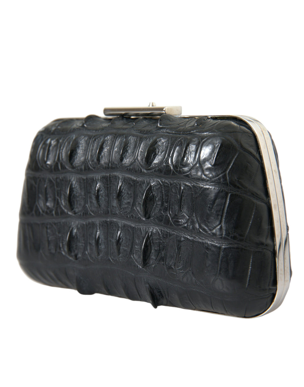 Black Exotic Skin Leather Shoulder Crossbody Box Clutch Bag Balenciaga